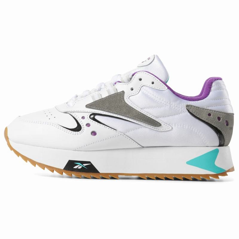 Reebok Classic Leather Ati '90s Tenisky Damske - Biele/Tyrkysové/Čierne CT8064DV